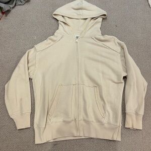 Cream Zip Up Hoodie